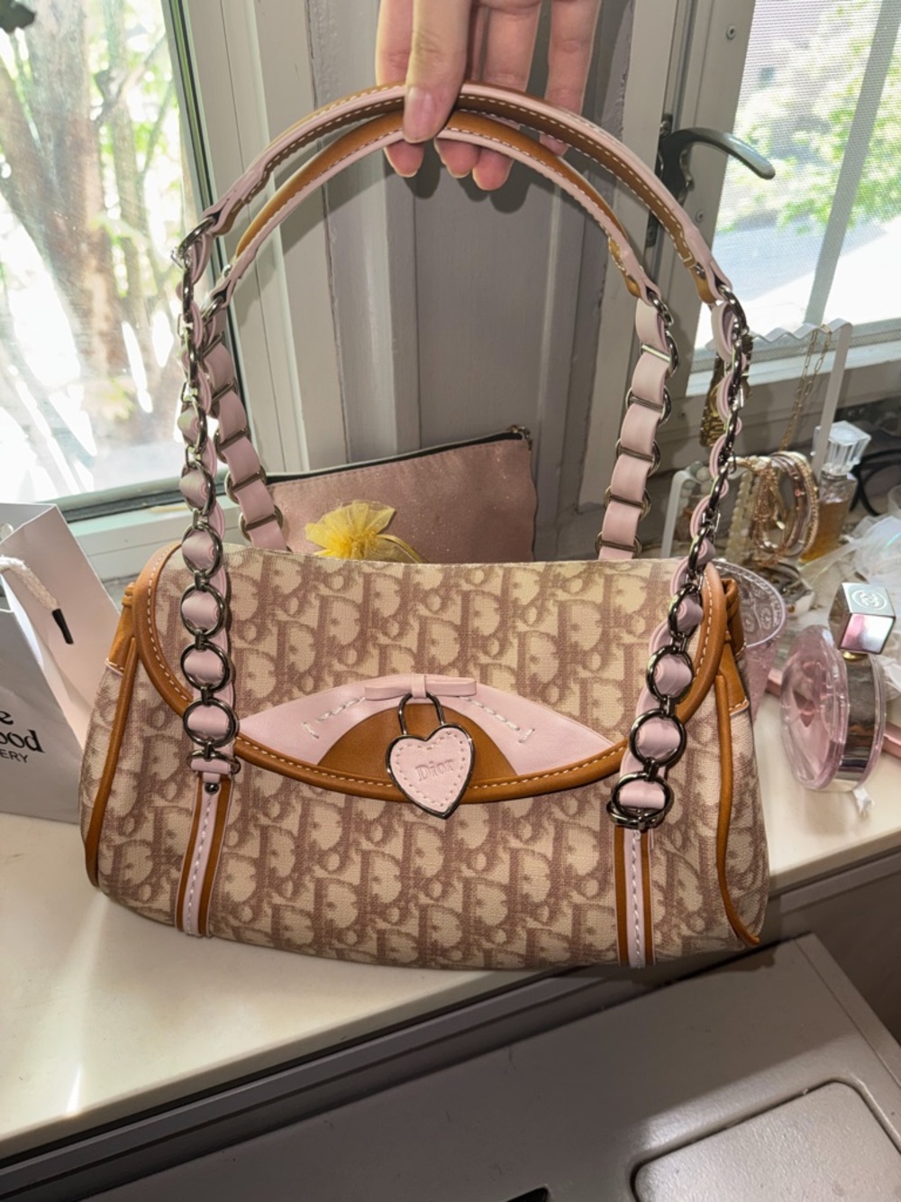 vintage dior romantique pink bag